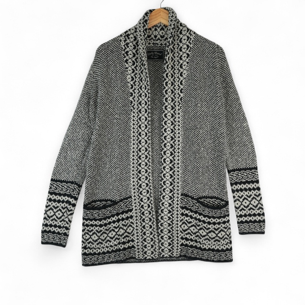 Lucky Brand Cardigan Womens S Aztec Geometric Shawl Sweater Southwestern Boho - Picture 2 of 13